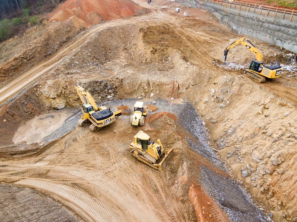 Plant and equipment working on a construction site